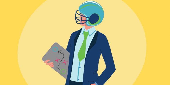 business man with playbook