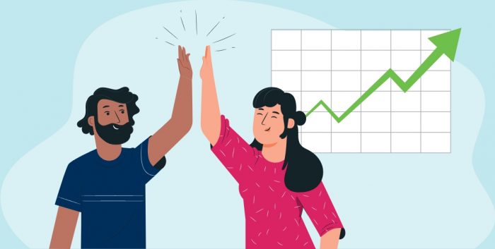 team members high fiving